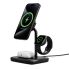 Cygnett ChargeBase Qi2 3-in-1 Magnetic 15W Wireless Charger-Black(CY5069BUNCP),1.2M USB-C Cable,5W Watch Charger, 180° Swivel Head
